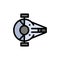 Cruiser, Fighter, Interceptor, Ship, Spacecraft  Flat Color Icon. Vector icon banner Template