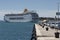 Cruiser leaving port of Split, Croatia