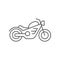 Cruiser motorcycle line outline icon