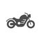Cruiser motorcycle or motorbike glyph icon
