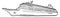 Cruiser sketch. Passenger ship. Marine travel icon