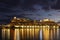 Cruiseship moored in Funchal at night, Madeira