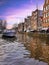 Cruising through Amsterdam canals in the Netherlands