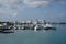 Cruising liners and yachts in the port of Nassau.