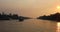 Cruising Mekong River at sunset