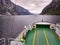Cruising passenger and cargo ferry in Lysebotn, Norway