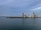 Cruising past the pennisula into the Cartagena, Columbia port early in a hazy morning