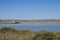 Crumbling ruin in lake at Reserve Naturale Oasi Faunistica di Vendicari, province of Syracuse, Sicily, Italy.