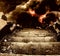 Crumbling stairway to hell, infernal hot cave lava and fire