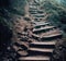 Crumbling stairway up mountain