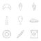 Crumbly icons set, outline style
