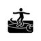 Crumbly waves surfing black glyph icon