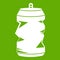 Crumpled aluminum cans icon green