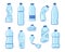 Crumpled bottles. Broken plastic bottles, crushed empty plastic containers, recycle garbage eco concept. Vector isolated