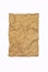 Crumpled brown recycle paper isolated