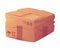 Crumpled Cardboard Box as Packaging and Shipping Container Vector Illustration