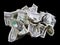 Crumpled money on black background