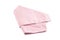 Crumpled pink microfiber cloth on white background