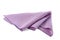 Crumpled violet textile napkin on white