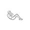 Crunches sport exercise hand drawn outline doodle icon.