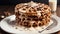 Crunchy Almond Delight Celebrating National Waffle Day with Golden Waffles and Nutty Goodn.AI Generated