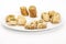 Crunchy Assabeh Cashew Baklava Bites On White