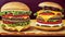 Crunchy Delight Celebrating National Double Cheeseburger Day with Sliced Onions.AI Generated