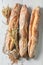 Crunchy french baguettes freshly baked in bakery