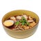 Crunchy Pork Soup with noodle isolated, Chinese food menu kuay j