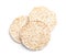 Crunchy rice cakes on white background