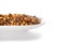 Crunchy Roasted Chana Masala in a white ceramic oval bowl