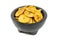 Crunchy sliced dehydrated plantain fruit chips