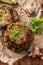 Crunchy zucchini pancakes with bacon parsley herbs and other ingredients