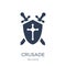 Crusade icon. Trendy flat vector Crusade icon on white background from Religion collection