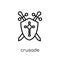 Crusade icon. Trendy modern flat linear vector Crusade icon on w