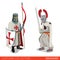 Crusader warrior medieval fighter couple