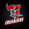 Crusaders word with proud Knight, for team or T-shirt logo