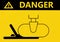 Crush hazard, Stay clear of this area.  Danger sign