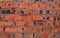 Crush red brick wall texture  grunge background, old interior design, panorama of masonry