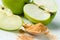 Crushed apple fiber, green apple, super food dry Apple powder. dietary product