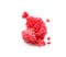 Crushed delicious ripe raspberry isolated on