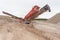 Crushing machinery working on the open pit quarry