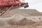 Crushing machinery working on the open pit quarry