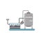 Crushing process, winery production equipment vector Illustration on a white background