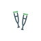 Crutch vector icon. Broken leg flat isolated icon rehabilitation line crutch