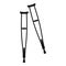 Crutches icon, black orthopedic and rehabilitation image