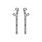 Crutches line icon concept. Crutches vector linear illustration, symbol, sign