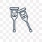 Crutches vector icon isolated on transparent background, linear