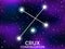 Crux constellation. Starry night sky. Zodiac sign. Cluster of stars and galaxies. Deep space. Vector