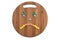 Cry smiley of the round chocolate candies on a wooden board